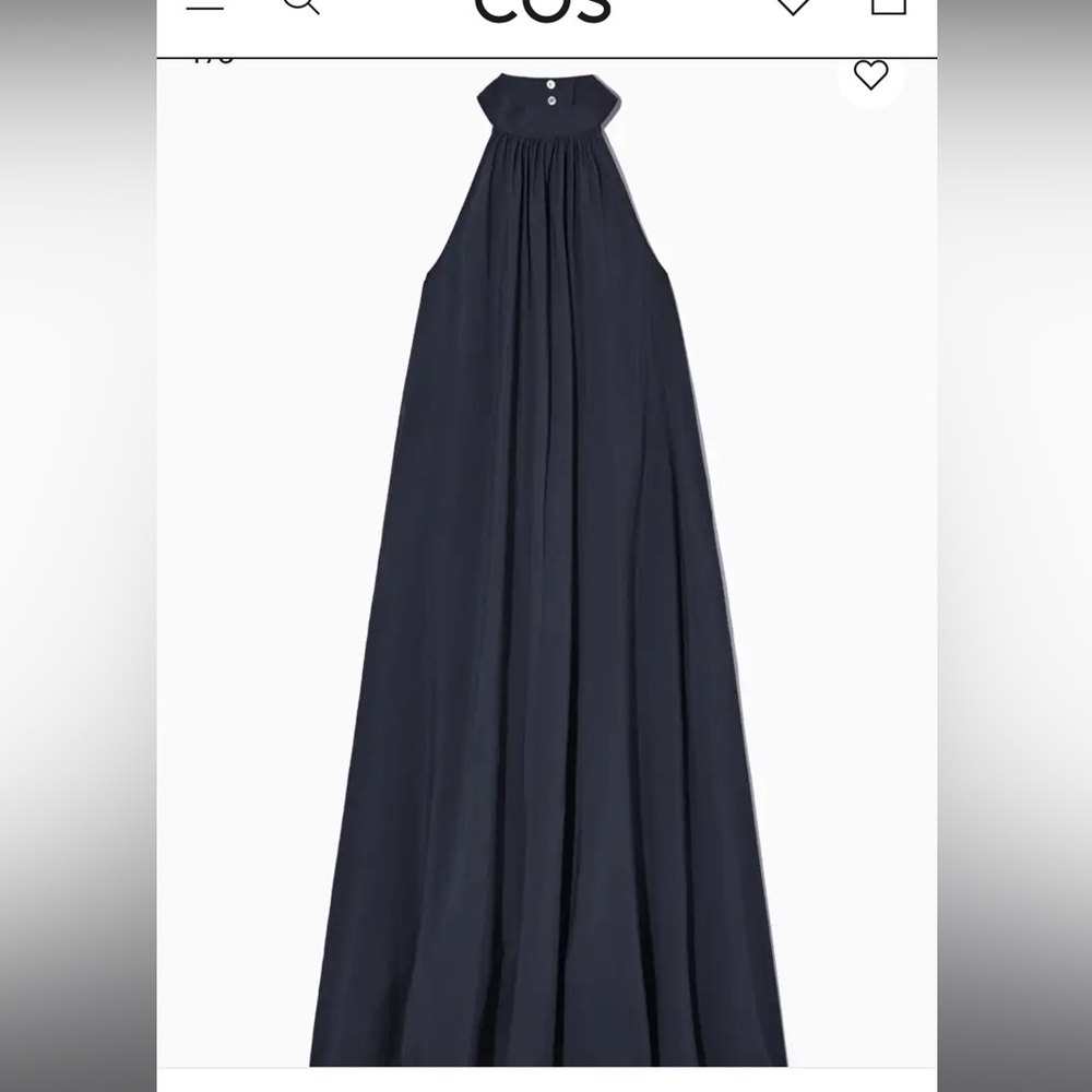COS Halter Dress Navy Blue
